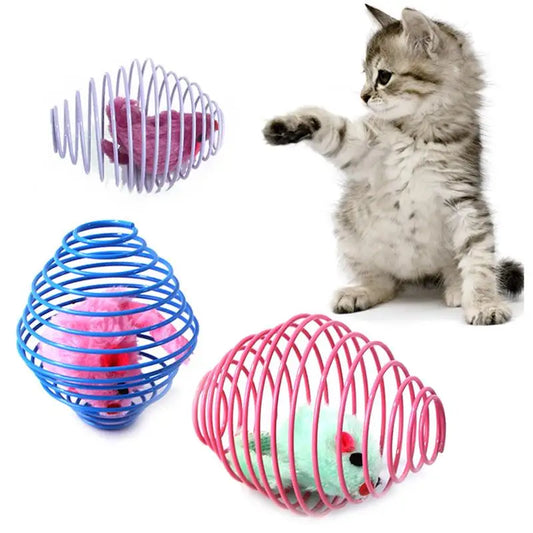 Dorakitten 1pc Cat Mice Toy Interactive Mouse In Cage Kitten Toy Pet Play Mouse Cat Toy Pet Supplies Pet Accessories