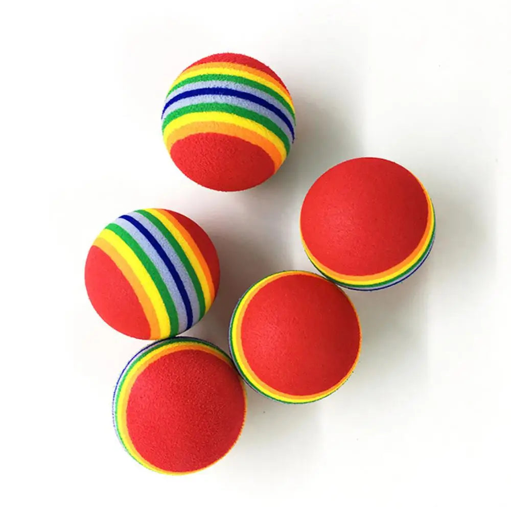 Funny Pet Dog Puppy Rainbow Striped Chewing Interactive Ball Teething Toy Pet accessories