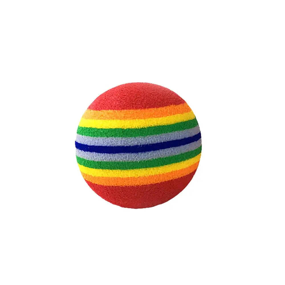 Funny Pet Dog Puppy Rainbow Striped Chewing Interactive Ball Teething Toy Pet accessories