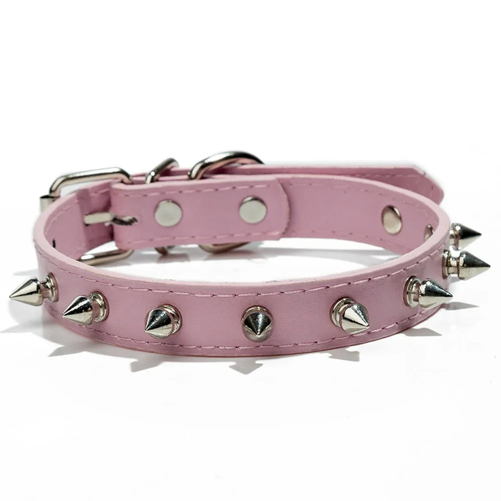 Colorful Spiked Pet Collar for Cats & Dogs