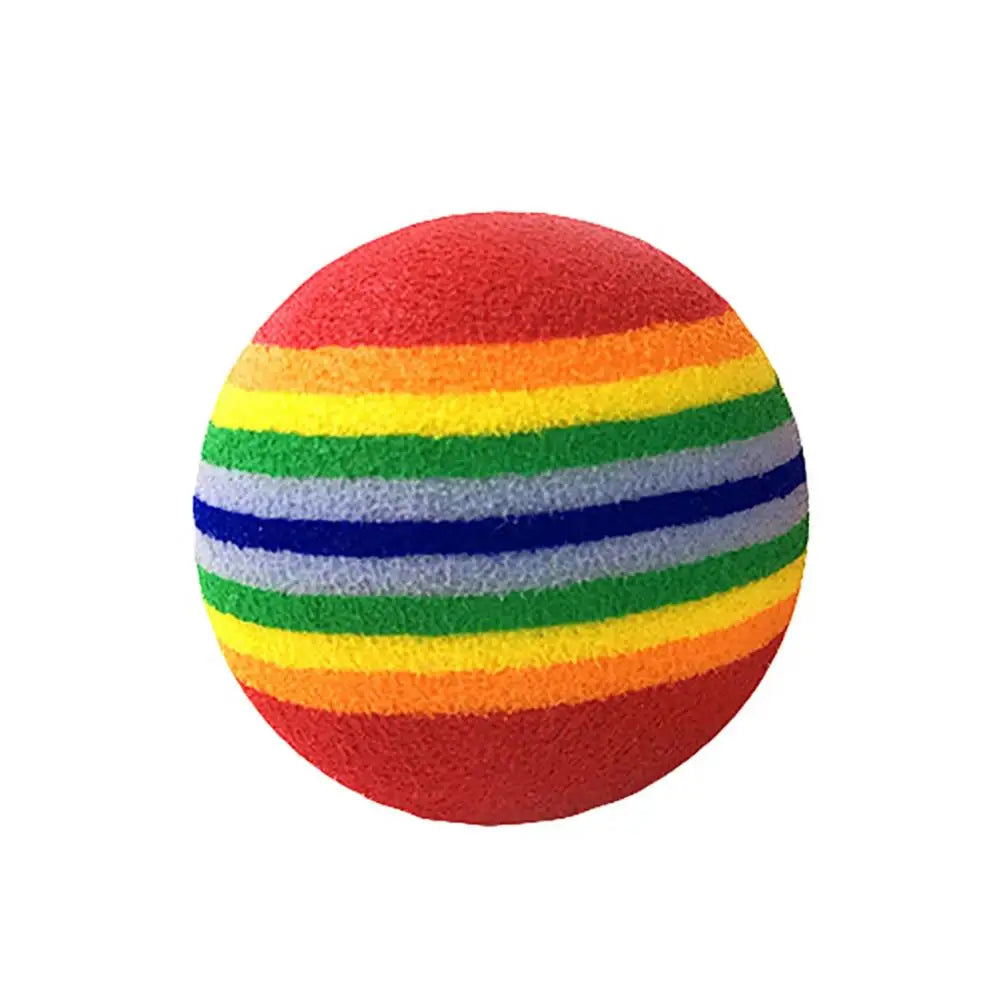 Funny Pet Dog Puppy Rainbow Striped Chewing Interactive Ball Teething Toy Pet accessories