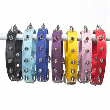 Colorful Spiked Pet Collar for Cats & Dogs