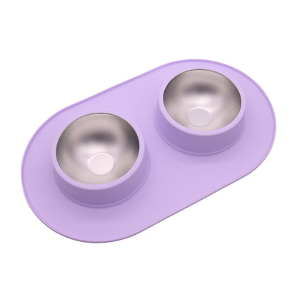 Pet Anti-skid Anti-splash Silicone Stainless Steel Bowl For Pet