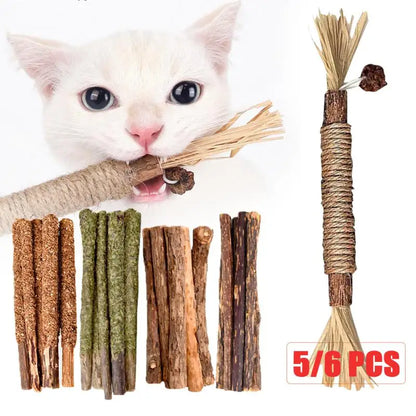 Natural Cat Mint Sticks - Kittens' Favorite Dental Chew Toys