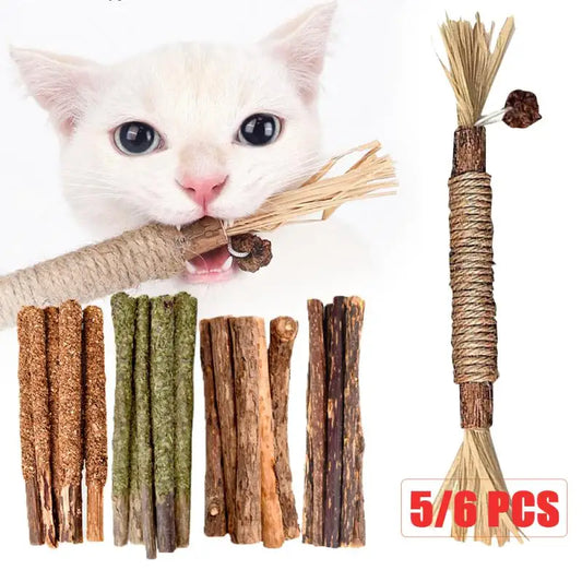 Natural Cat Mint Sticks - Kittens' Favorite Dental Chew Toys