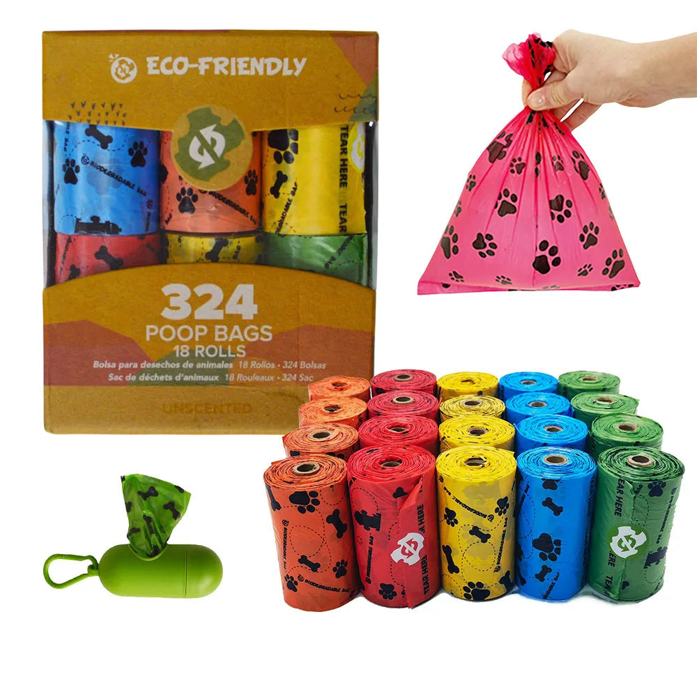 EPI Biodegradable Pet Garbage Fecal Collect Bag Pet Pooper Bags Pet 18Pcs /Roll Dog Kitten Poop Garbage Bag Pet bag 4/8/18 Rolls