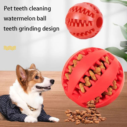 Natural Rubber Dog Chew Toy - Pet Tooth Cleaning Treat Ball 5cm