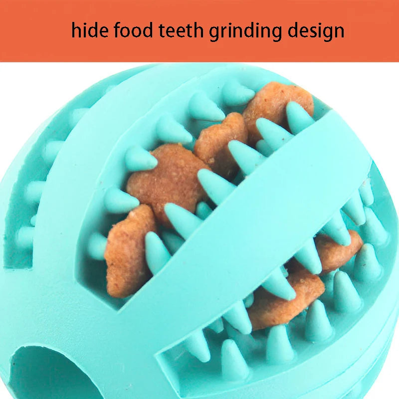 Natural Rubber Dog Chew Toy - Pet Tooth Cleaning Treat Ball 5cm