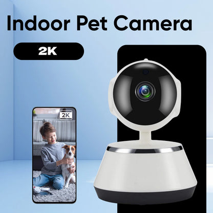 Indoor Pet Dog Camera 2K Home Security with Night Vision For Dog Cat Monitor WiFi Human Pet Works Voice Assistants Pet Camera