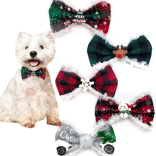 Christmas Dog Bowtie Collar Set